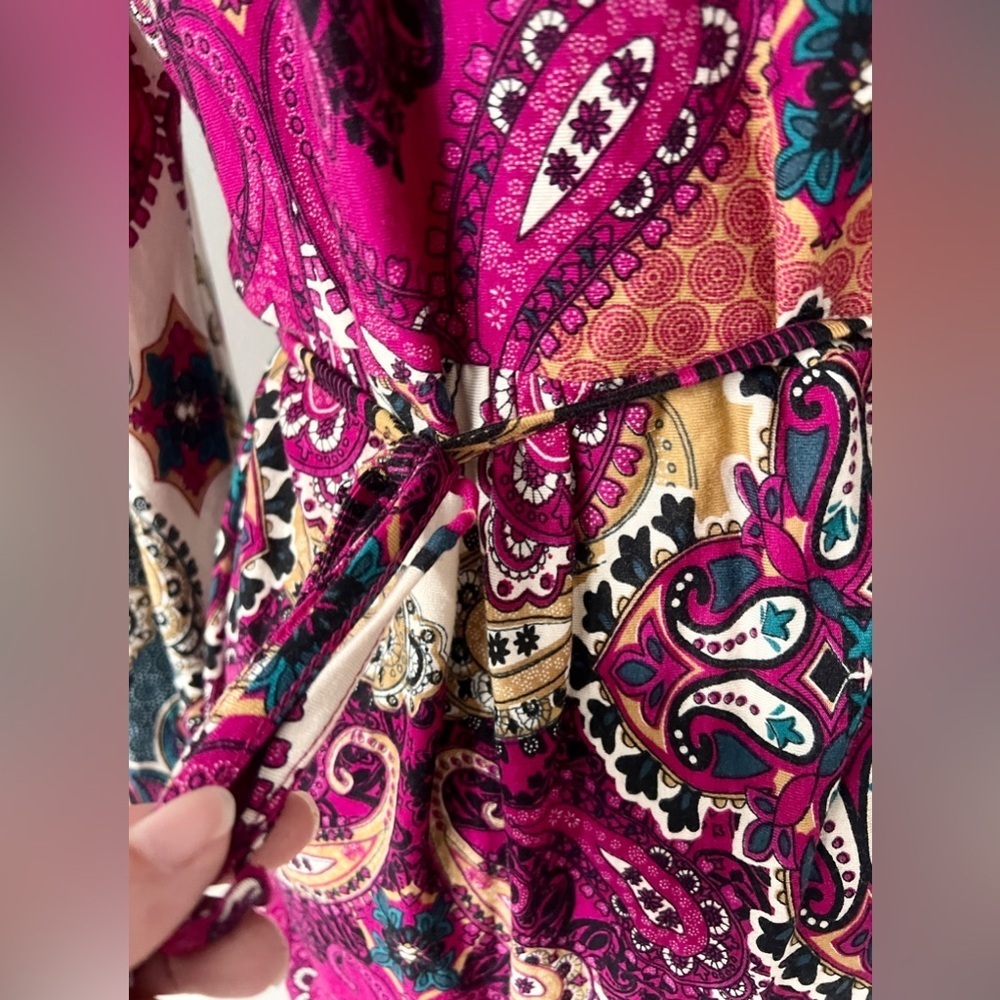 VENUS Fuchsia Belled Sleeve Sundress M - Picture 7 of 9